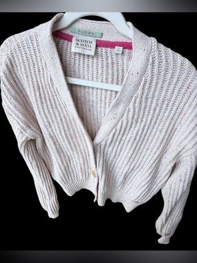 Scotch & Soda Amsterdam Womens XS Cardigan Sweater Cream Sparkles